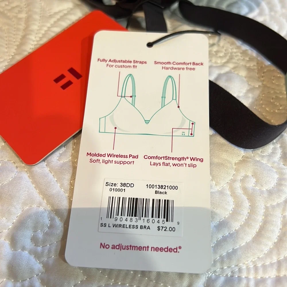 Tommy John Second Skin Lightly Lined‎ Wireless Bra, size 38DD, NWT